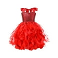 thumbnail image 1 of Sngxgn Girls Long Sleeve Dress Crewneck Flowy A-Line Dress Casual(Red,10T), 1 of 4