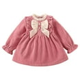 thumbnail image 1 of Sngxgn Girls Midi Dress Floral 3/4 Sleeve Ruffle A-line Swing Casual Dresses for Kids(Pink,12), 1 of 7