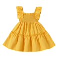 thumbnail image 1 of Sngxgn Girls Party Dress A-Line Midi Dresses(Yellow,80), 1 of 9
