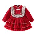 thumbnail image 1 of Sngxgn Girls' Sleeveless Party Dress, Fit and Flare Silhouette, Round Neckline & Back Zip Closure(Red,8), 1 of 9