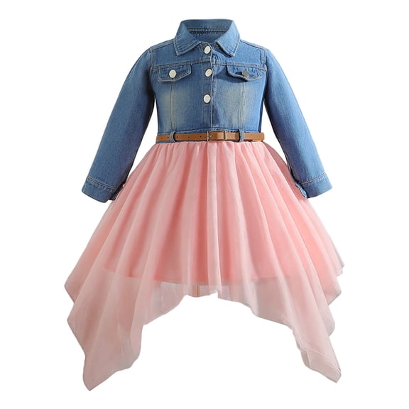 Sngxgn Girls Tie Back Short Sleeve Ruffle Hem Off Shoulder Casual Elegant Dresses(Pink,110)