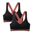 thumbnail image 1 of Sngxgn High Impact Sports Bras for Women Bra Workout Crop Tops Longline Yoga Bra Push up(Black,XXXL), 1 of 6
