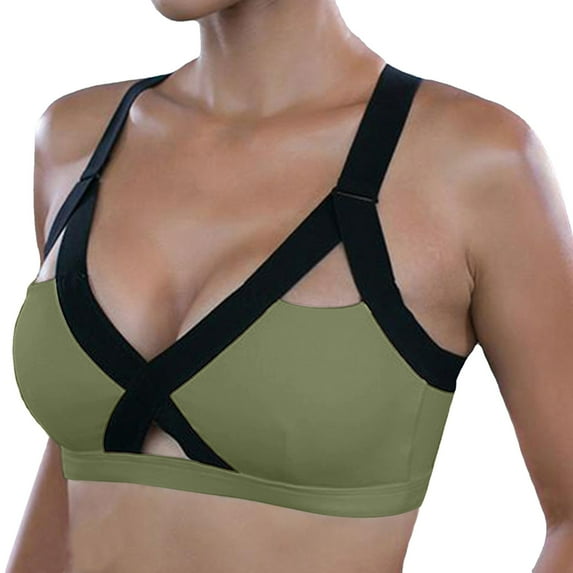 Sngxgn High Impact Sports Bras for Women High Support Womens Sports Bras Strappy Padded Sports Bra(GN1,M)