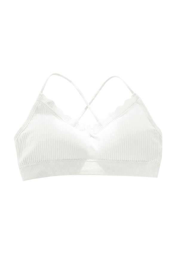 High Impact Sports Bras for Women High Support Womens Sports Bras Strappy Padded Sports Bra(White,One Size)