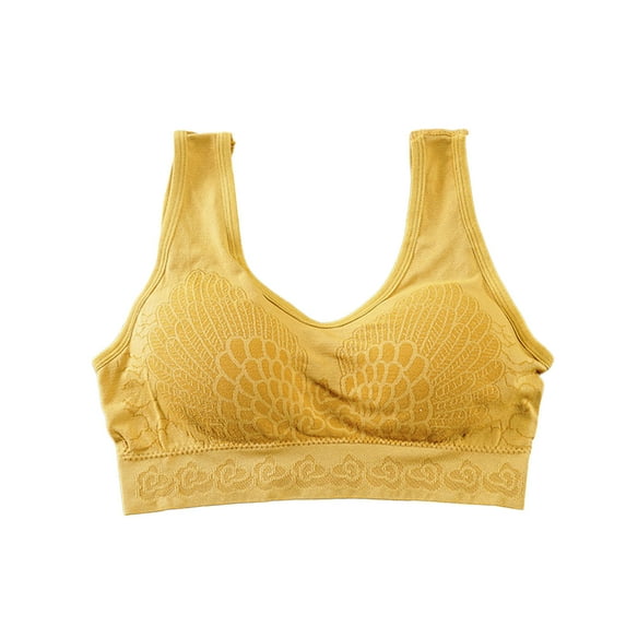 Sngxgn High Impact Sports Bras for Women Wirefree Workout Bra(Yellow,One Size)