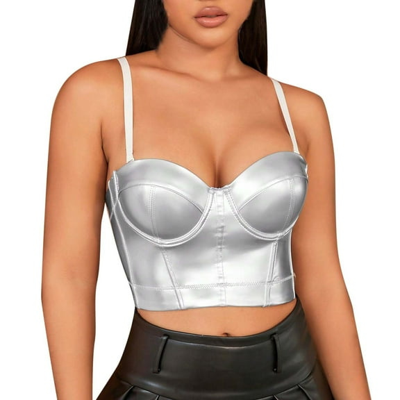 Sngxgn High Neck Tank Top for Women Camisole Trendy Sleeveless Shirts Loose Fit Cami Tanks(Silver,XL)