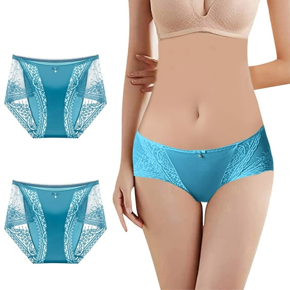 Sngxgn High Waist Panties Underwear For Women(Blue,M)