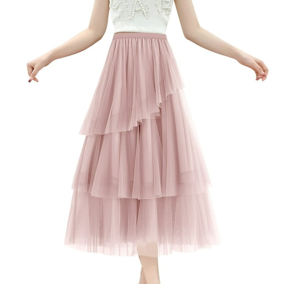 Sngxgn High Waist Skirt Women Mini Skirt(Pink,One Size)