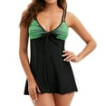 thumbnail image 1 of Sngxgn High Waisted Cutout Ribbed V Cut Bikini Set 2 Piece Swimsuit(Green,XXL), 1 of 9