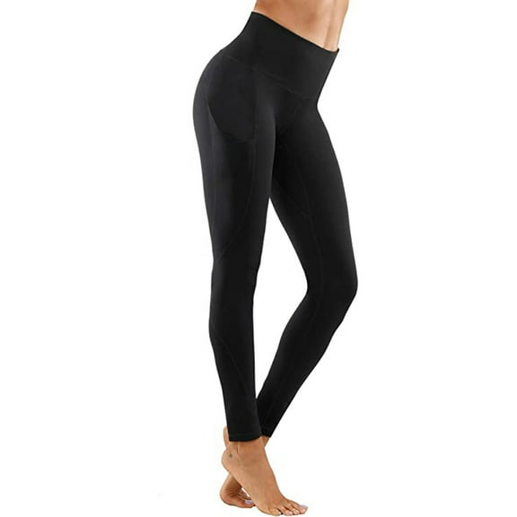 Sngxgn High Waisted Leggings for Women Soft Tummy Control Yoga Pants for Workout Running(Black,L)