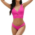 thumbnail image 1 of Sngxgn Women's Bikini Set Two Piece Swimsuit High Waisted Neck Swimwear(Hot Pink,S), 1 of 5