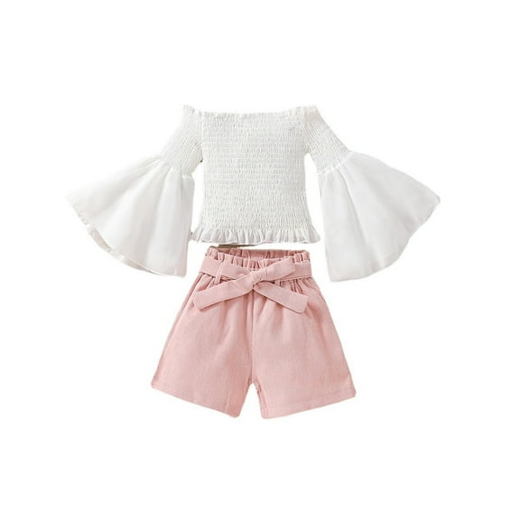 Sngxgn Kids 2 Piece Outfits Girls Crop Tops Hoodies Long Sleeve Fashion Sweatshirts and Sweatpants(Pink,100)