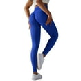 thumbnail image 1 of Sngxgn Leggings for Women High Waisted Pants Stretch Pleather Leggings(Blue,M), 1 of 9