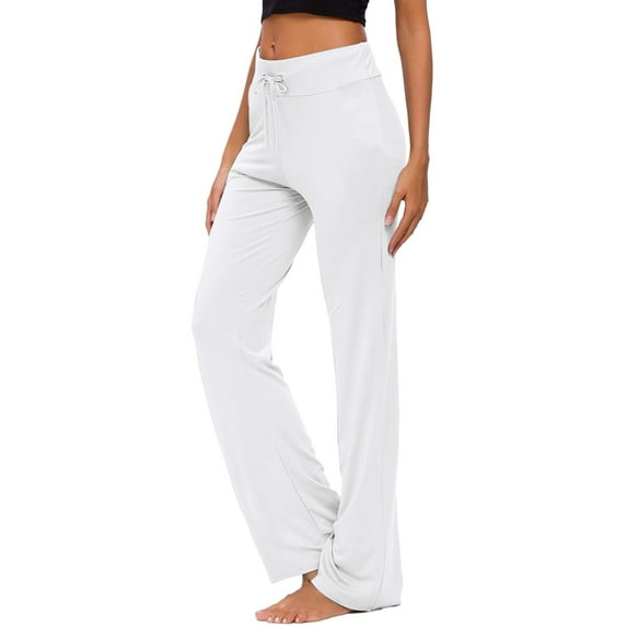 Sngxgn Leggings for Women Stretchy High Waisted Pants Workout Leggings(White,L)