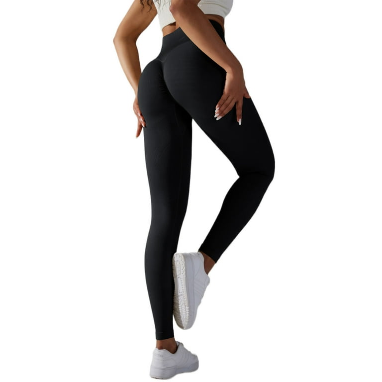 Semi-Seamless Yoga Capri Leggings - Black, Women's