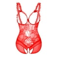thumbnail image 1 of Sngxgn Lingerie For Women Ladies Solid Lingerie Pajamas Transparent Mesh Lace Uniform Suit(Red,XXXXL), 1 of 2