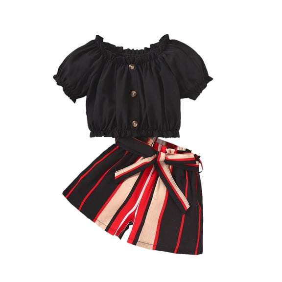 Sngxgn Little Girls Outfits 2 Piece Toddler Long Sleeve Sweatshirt   Leggings Pants Clothing Set(Black,120)