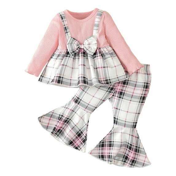 Sngxgn Little Girls Outfits 2 Piece Toddler Long Sleeve Sweatshirt + Leggings Pants Clothing Set(Red,9M)
