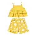 thumbnail image 1 of Sngxgn Little Girls Outfits 2 Piece Toddler Long Sleeve Sweatshirt + Leggings Pants Clothing Set(Yellow,130), 1 of 5
