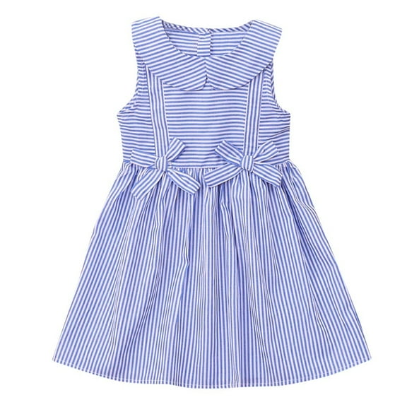 Sngxgn Long Sleeve Girls Dresses Casual A-Line Dress for Toddler School Recital Party(Blue,100)