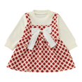 thumbnail image 1 of Sngxgn Long Sleeve Girls Dresses Casual A-Line Dress for Toddler School Recital Party(Red,110), 1 of 5