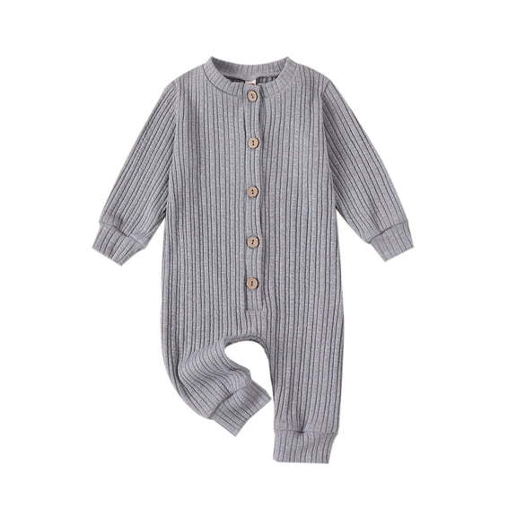Sngxgn Long Sleeve Onsies for Baby Boys' Bodysuits Ribbed Fall Baby Boy Romper Undershirt(Grey,70)