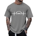 thumbnail image 1 of Sngxgn Men Men's Ribbed Shirt Short Sleeve Slim Fit T Shirts Stretch Workout Ribbed Tee(Dark Gray,L), 1 of 5