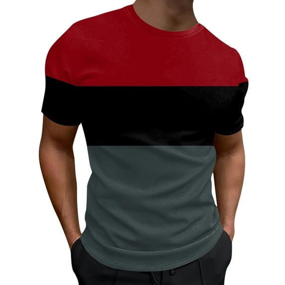 Sngxgn Menâs Active Crew Neck T Shirts Short Sleeve Tee(Black,M)