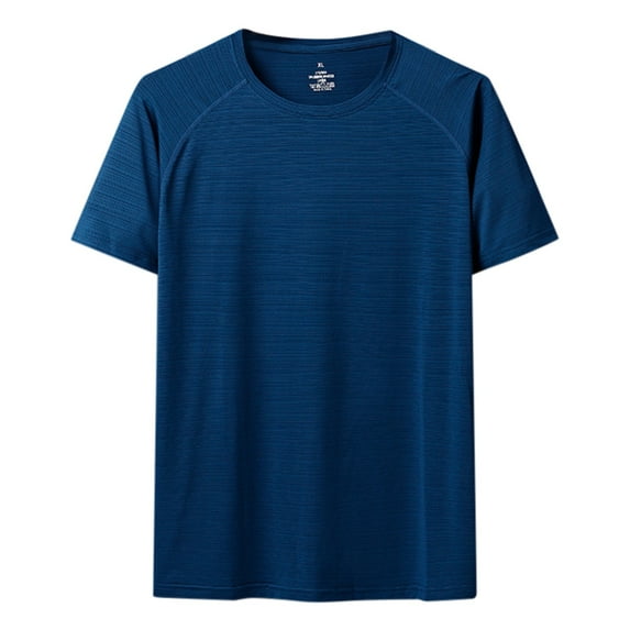 Sngxgn Menâs Active Crew Neck T Shirts Short Sleeve Tee(Light Blue,XXXL)