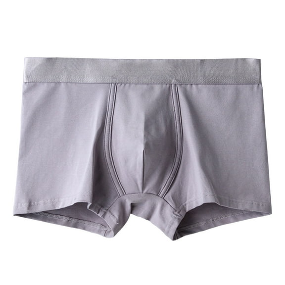 Sngxgn Men's Boxer Briefs Stretch Underwear Underpants Regular Leg(Grey,L)