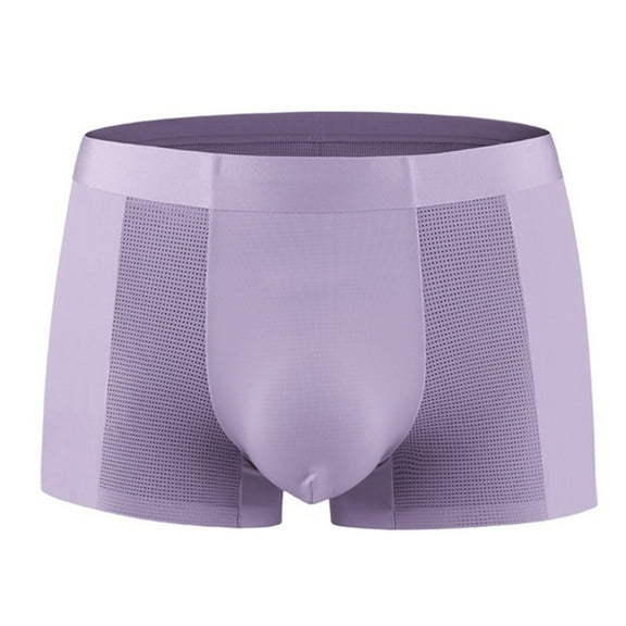 Sngxgn Men's Breathable Trunks Underwear Covered Band(Purple,XXXL)