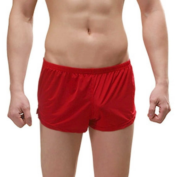 Sngxgn Men's Breathable Trunks Underwear Covered Band(Red,M)