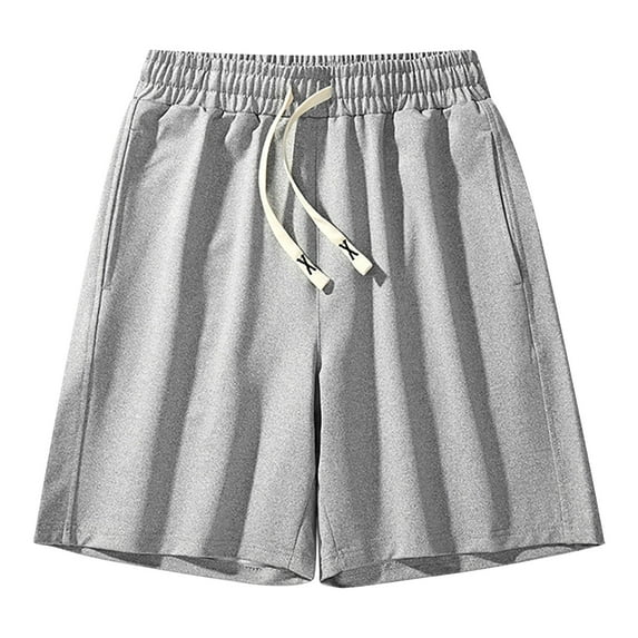 Sngxgn Men's Casual Fashion Slim Fit Pockets Flat Front Shorts(Grey,L)