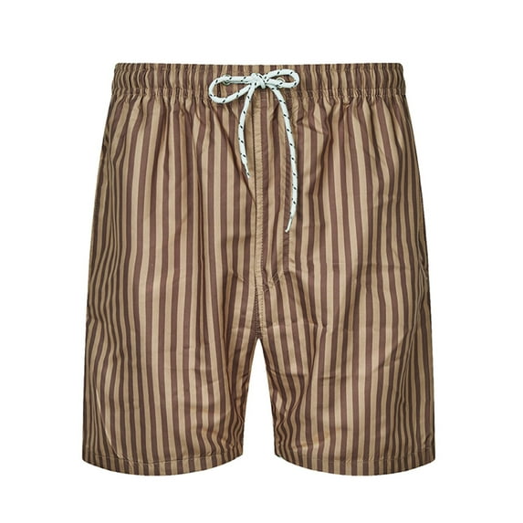 Sngxgn Men's Casual Shorts Drawstring Summer Beach Stretch Waist Gym Shorts(Coffee,XL)