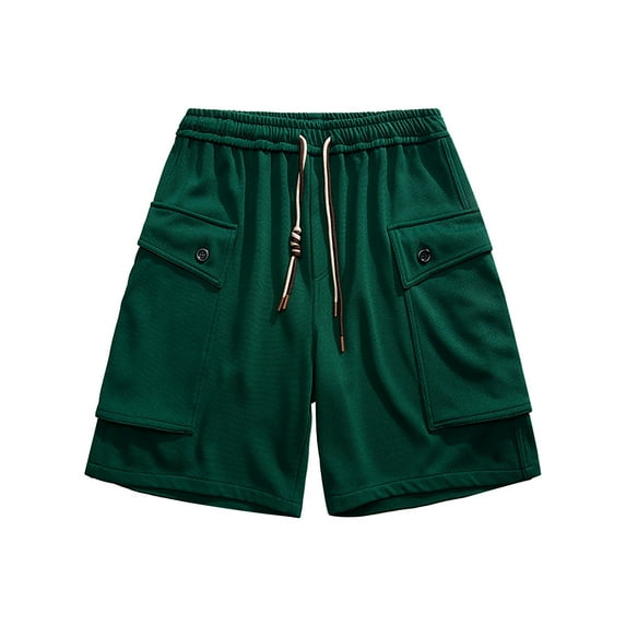 Sngxgn Men's Casual Shorts Drawstring Summer Beach Stretch Waist Gym Shorts(Green,XXXXXL)