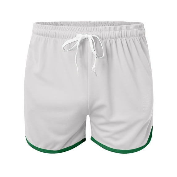 Sngxgn Men's Casual Shorts Drawstring Summer Beach Stretch Waist Gym Shorts(White,XL)