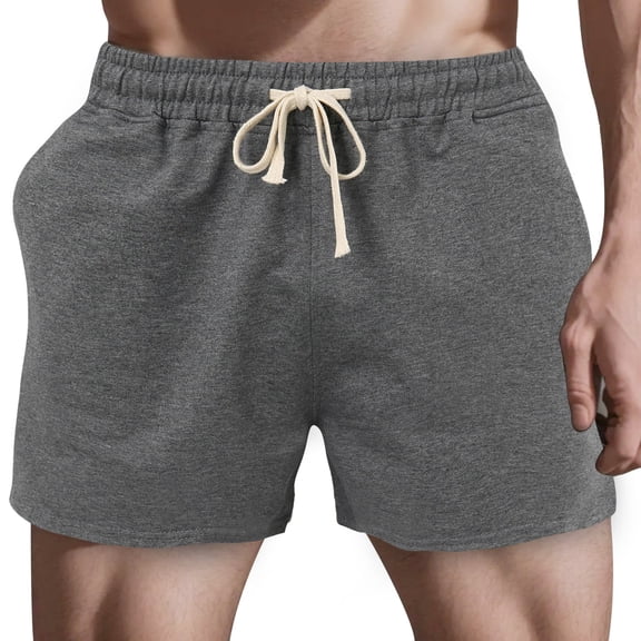 Sngxgn Men's Casual Shorts Elastic Waist Shorts Lightweight Regular Fit Beach Summer Shorts(Dark Gray,M)