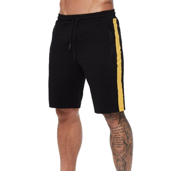 Sngxgn Men's Casual Shorts Elastic Waist Shorts Lightweight Regular Fit Beach Summer Shorts(Yellow,XXXL)