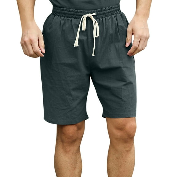 Sngxgn Men’s Causal Shorts Flat Front Short Classic Summer Beach Comfort Stretch Short(Grey,L)