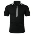 thumbnail image 1 of Sngxgn Men's Classic Fit Short Sleeve Polo Shirt(Black,XL), 1 of 9