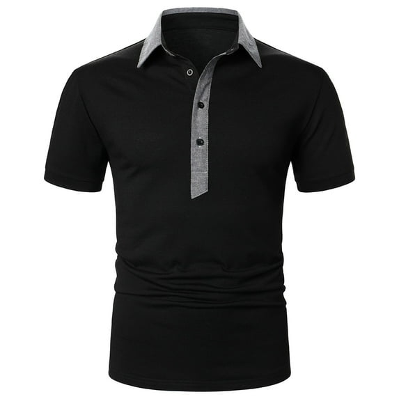 Sngxgn Men's Classic Fit Short Sleeve Polo Shirt(Black,XL)