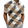 thumbnail image 1 of Sngxgn Men's Classic Fit Short Sleeve Polo Shirt(Khaki,XL), 1 of 4