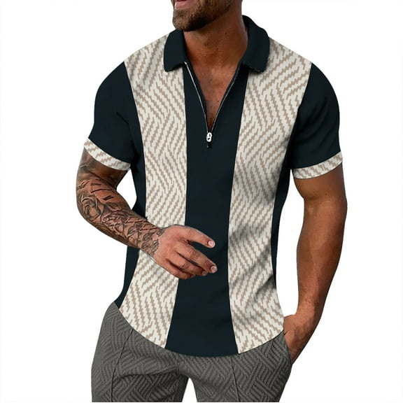 Sngxgn Men's Classic Fit Short Sleeve Polo Shirt(Khaki,XL)