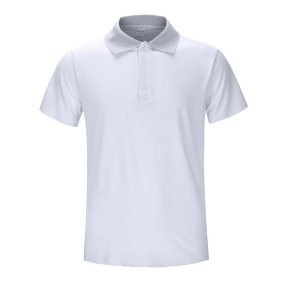 Sngxgn Men's Classic Fit Short Sleeve Polo Shirt(White,L)