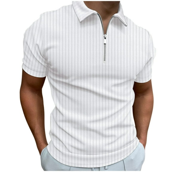 Sngxgn Men's Classic Short Sleeve Solid Polo Shirt(White,L)
