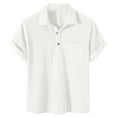 thumbnail image 1 of Sngxgn Men's Classic Short Sleeve Solid Polo Shirt(White,M), 1 of 3