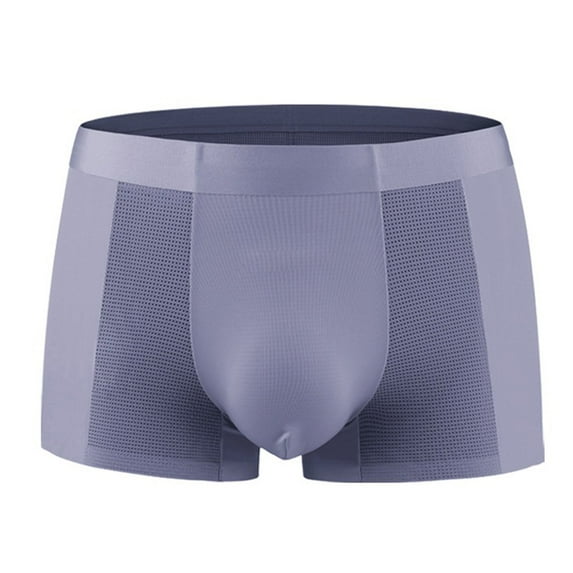 Sngxgn Men's Cool Breathable Underwear Boxer Briefs(Blue,M)