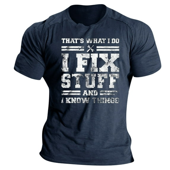 Sngxgn Men's Crew Neck T-Shirt Classic Tee(Blue,XL)