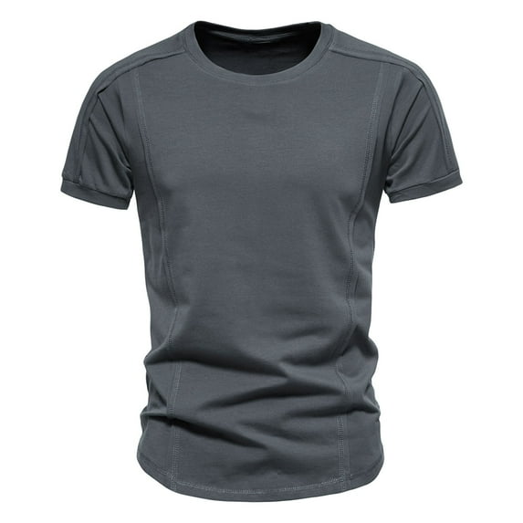 Sngxgn Men's Crew Neck T-Shirt Classic Tee(Grey,XXXL)