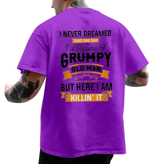 Sngxgn Men's Fit Short Sleeve Crew T-Shirt(Purple,XXXL)